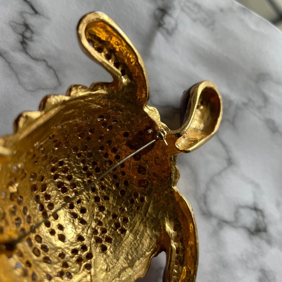 Large Beautiful Turtle Rhinestone Brooch. - Picture 8 of 11